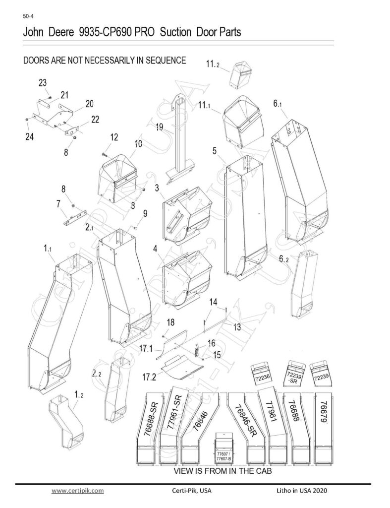 30p1 50 4 Jd 9935 Cp690 Pro Suction Door Parts Page 1
