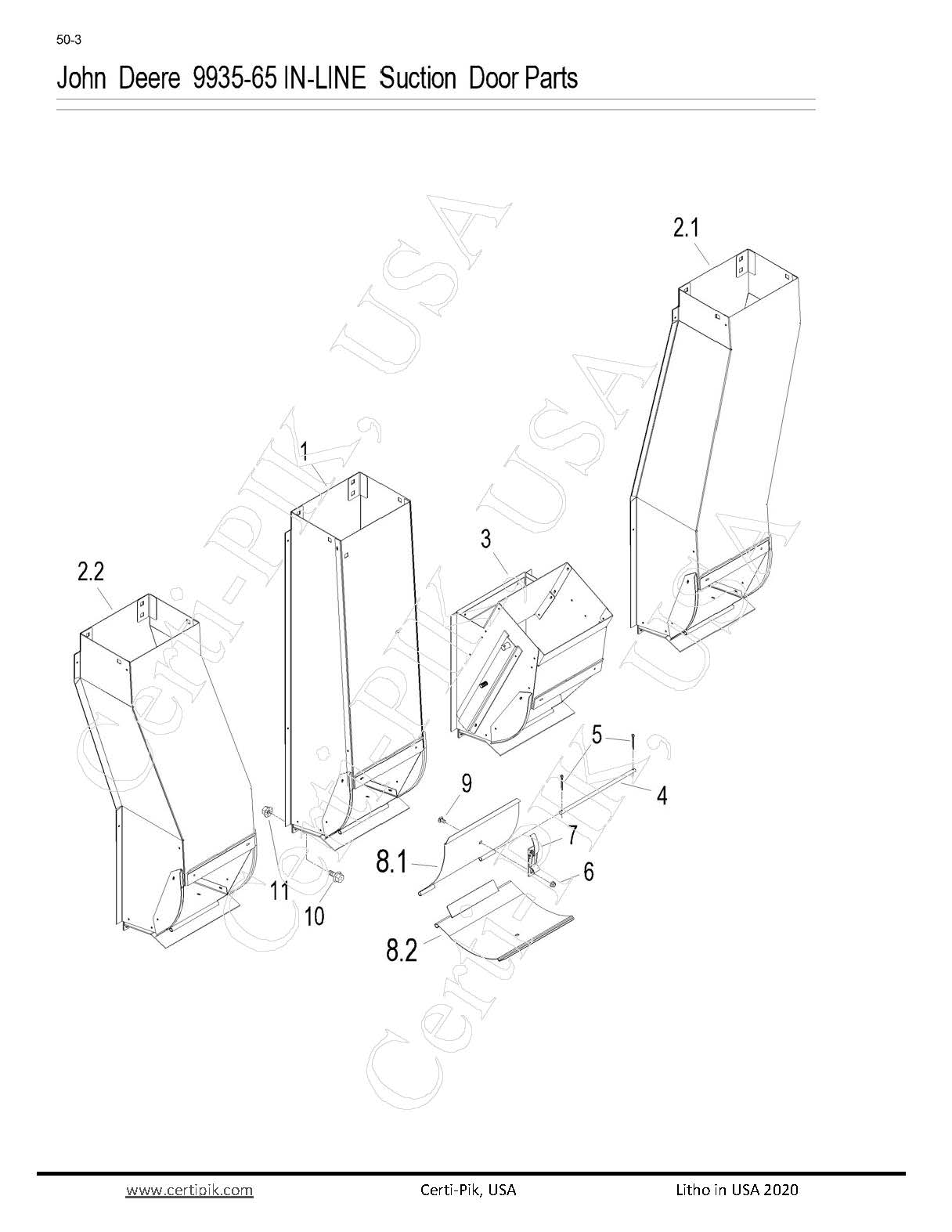 99131-241 - John Deere 9935-65 In-Line Suction Door Parts