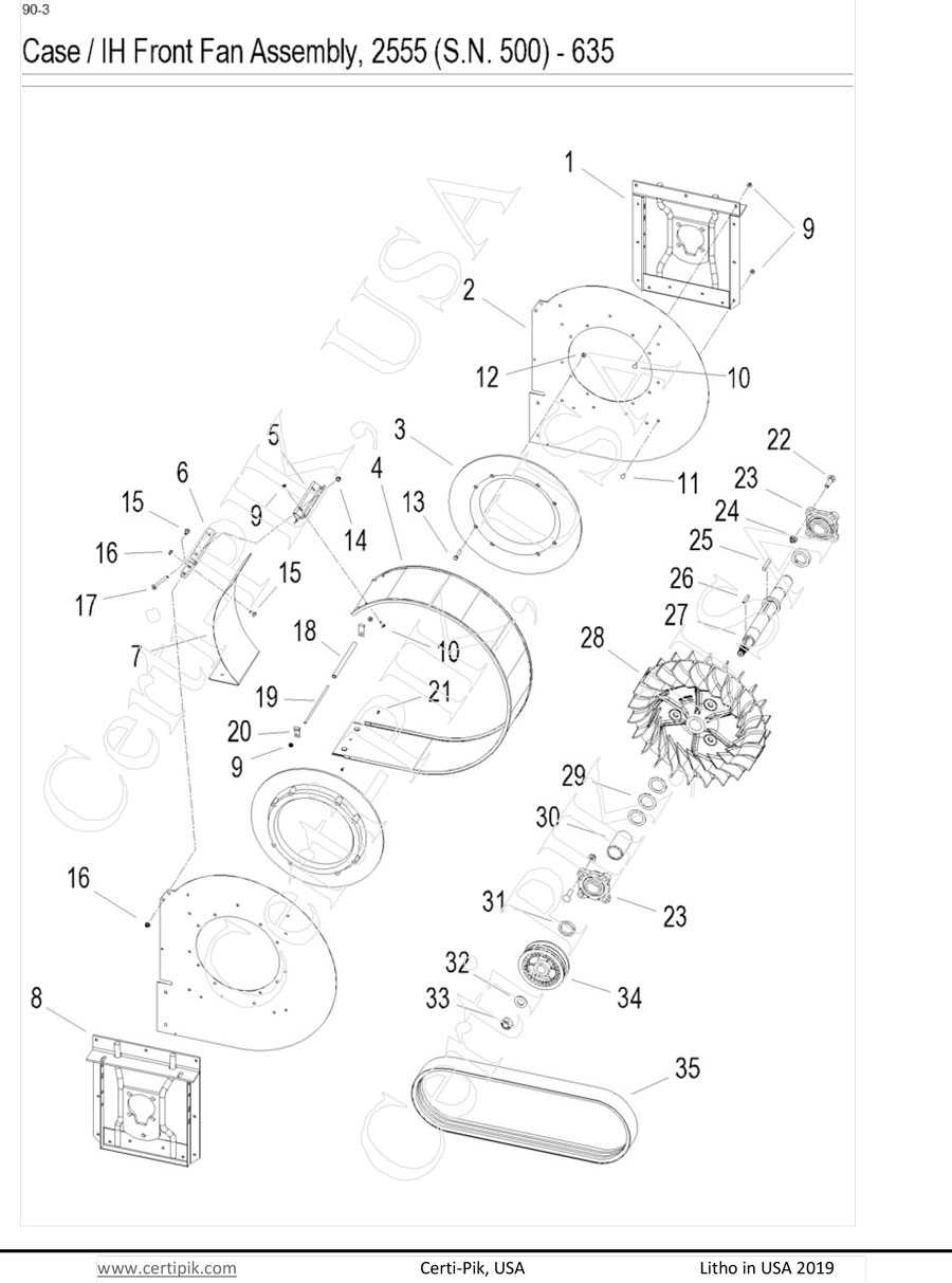 43041A1-345 - Case / IH Front Fan Assembly, 2555(S.N.500)-635 Mod Exp