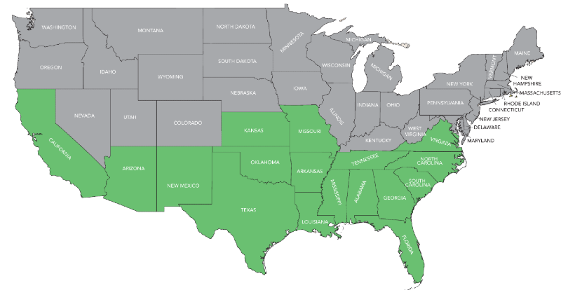 Cotton States Map