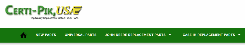 Cotton Picker Part Brand areas of the Certi-Pik website menu
